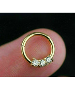 14k Oro Amarillo Chapado .30Ct Imitación Diamante Aro Nariz Cartílago Pe... - $58.09 CAD