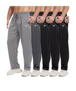 5 Pack Mens Casual Trousers Joggers Open Bottom Sweatpants &amp; Zip Pockets... - $87.07
