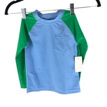 J.Crew Crewcuts Kids Colorblock Rash Guard UPF 50 Blue Green XXS - £14.58 GBP