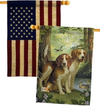 Beagles And Duck House Flag Pack Dog Puppy Spoiled Paw Canine Fur Pet Nature Far - £32.42 GBP