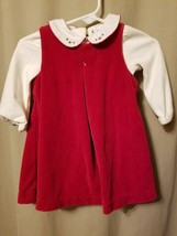 Ralph Lauren - Baby Girl Size 6M 2pcs Red Dress With Bodysuit IR6 - £5.52 GBP