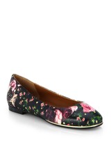 NIB 100% AUTH Givenchy Women&#39;s Black Rose Camouflageprint Leather Ballet... - £235.13 GBP