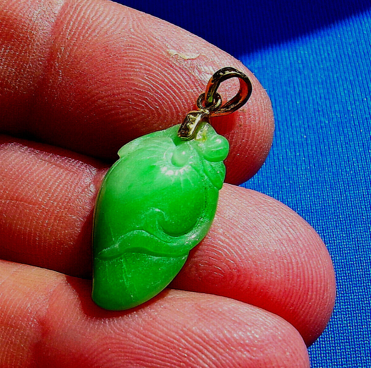 Earth mined Jadeite Jade Green White Color Deco Pendant Medallion 18k Go... - $5,600.25