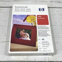 NEW HP Premium Plus 4 X 6&quot; High Gloss Inkjet Photo Paper 11.5 Mil 45 sheets - $6.28