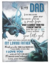 Dragon Blanket Love Daughter I Love You Dad My Loving Father Fleece Blanket Gift - £45.73 GBP+