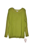 Liz Claiborne Bright Approach Sweater Womens Size Xl Lime Green With Sid... - £15.94 GBP