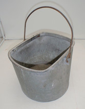 Galvanized Bucket Metal Flat Sides w Handle - £43.96 GBP