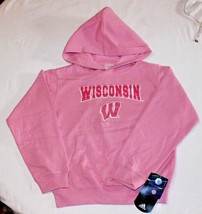 Nwt Adidas Youth Size M, L, Xl Ncaa Wisconsin Badgers Pink Pullover Hoodie - £12.17 GBP