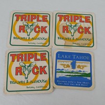 Lot of 4 Triple Rock Berkeley Lake Tahoe Brewing Company Beer Mats Coasters FLAW - £4.75 GBP