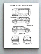 Framed 8.5 X 11 Mini Van Ford Chevy Original Patent Diagram Plans Ready To Hang - £14.37 GBP