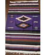 Mexican Woven Blanket Stripes Vintage Gorgeous 76” X 44” - $981.51 MXN