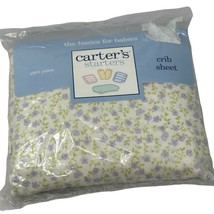 Carter&#39;s Starters Crib Sheet Cotton Purple Floral Butterfly Print 28&quot; x 52&quot; - £13.72 GBP