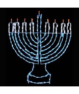 Medium Jewish Hanukkah Menorah Outdoor LED Lighted Decoration Steel Wire... - £560.89 GBP