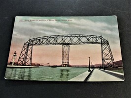 Aerial Bridge and Entrance to Duluth Harbor - Duluth, Minnesota -1900s Postcard. - £6.84 GBP