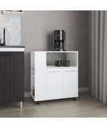 White Kitchen Cart: Microwave Shelf &amp; Storage - €155,86 EUR