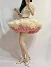A-line Champagne Pink Mini Tulle Skirt Custom Plus Size Ballet Tulle Skirt image 2