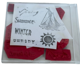 Summer Season Rubber Cling Stamps Sailboat Sunshine Thinking of You Card Making - £5.97 GBP