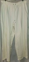 Womens Jones New York 1X 100% Cotton Beige Drawstring Elastic Waist Pant... - $14.99