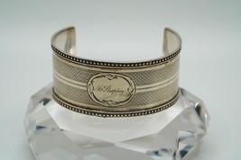 Antique Sterling Silver M SHIPLEY Cuff Bracelet 2 1/8&quot; x 1 1/8&quot; - $3,738.99 MXN