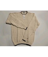 IZOD CLUB-100% COTTON  Ivory KNIT CREW NECK LONG SLEEVE SWEATER L/G-NWT&#39;S - $39.46 CAD