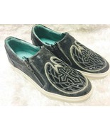 Corral Black Cross &amp; Wings Inlay~Embroidery Sneakers~Style E1552~Zippere... - £79.99 GBP