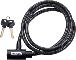 Master Lock 8364DCC Cable Bike Lock with Key, 5 Ft. Long, Black - $27.76