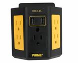 Prime® PBWTU345 5 Outlet Workshop Station 2 USB Charger Adapter 3.4A Gro... - $28.95