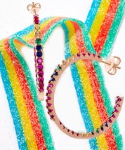 Candy Lover Rainbow Pave  Hoop Earring (3 Colors available) - £5.89 GBP