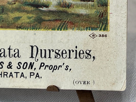 Antique The Ephrata Nurseries S. Hess &amp; Son Lancaster Co Victorian Trade Card - £23.42 GBP