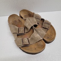 Birkenstock Arizona Tan Taupe Suede Double Strap Sandals High Arch Women Size 38 - £34.83 GBP