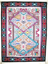 Navajo TEEC NOS POS Wool Rug LRG 54&quot; x 74&quot; Hand Woven Native American MJ White - £13,056.68 GBP