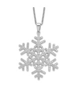 Sterling Silver Rhodium-Plated CZ Brilliant Embers Snowflake 18 inch Nec... - $157.76