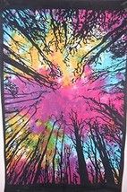 Traditional Jaipur Tie Dye Urban Tree Wall Art Poster, Hippie Wall Tapestry, Ind - $15.67