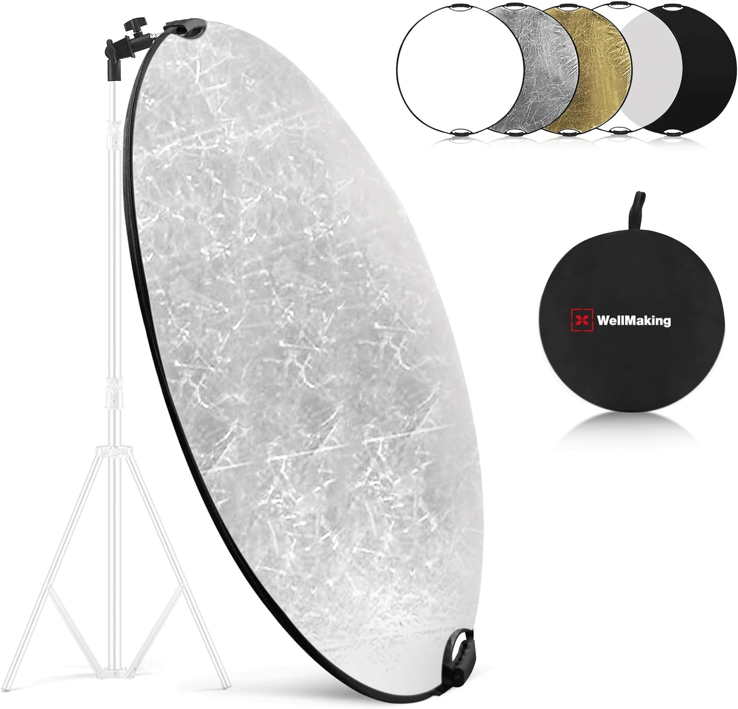 This 32-Inch (80Cm) Collapsible Light Reflector From Wellmaking, And Black. - $41.93