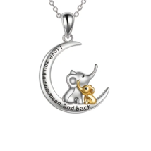 Elephant on the Moon Pendant Necklace - New - £11.79 GBP