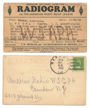 1932 Vintage Postcard Radiogram Ham Radio Oper I W Shields Qsl Card W5APA - £13.43 GBP