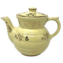 Hall Teapot Drip-o-Later Vintage Kitchenware Hand Painted Yellow &amp; Gold Gilding - £22.86 GBP