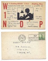 1941 Cartoon Art Boston Postcard, Paul F Holmes QSL Card W1NDP - £13.34 GBP