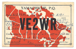 1947 Vintage Canada Postcard Yamachiche PQ QSL Card VE2WR - £10.34 GBP