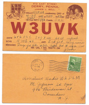 1947 Vintage Cartoon Art Postcard QSL Card W3UVK Derry PA - £11.46 GBP