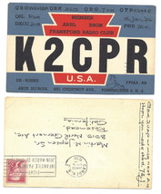 1956 Vintage Postcard QSL Card K2CPR, Frankford Radio Club Camden County - £11.46 GBP