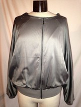 Marc Bouwer Women&#39;s Jacket Silver Zipper Front Thin Jacket Size Large Nwot - $46.33