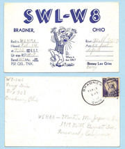 1958 Vintage Cartoon Art Postcard Cartoon Art QSL from Barry Lee Gries SWL-W8 OH - £12.78 GBP