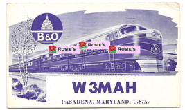 1967 B&amp;O Train Baltimore and Ohio Railroad Vintage Postcard QSL Card W3MAH - £28.15 GBP