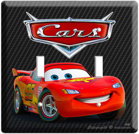 DISNEY'S CARS 2 MCQUEEN LOGO DOUBLE LIGHT SWITCH PLATE