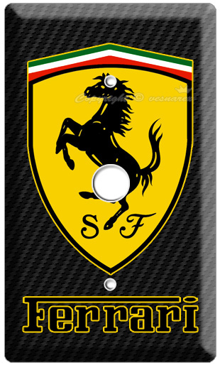 NEW FERRARI CAR SCUDERIA FIBER SHIELD SIMBOL EMBLEM LOGO CABLE WALL PLATE COVER