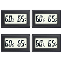 4-Pack Mini Digital Humidity Temperature Meters Gauge Indoor Hygrometer Black - £11.84 GBP