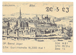 1981 Vintage Postcard Medeival Illustration Art Kiel Germany QSL Card DL5LJ - £19.97 GBP