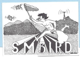 1982 Vintage Cartoon Art Sweden Streaker QSL Card SM3IRD - $340.88 MXN