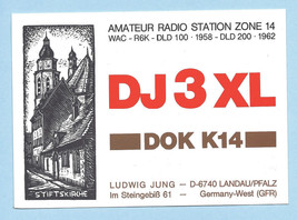 1982 Vintage International Postcard Wood Cut Art Germany QSL Card DJ3XL - £14.71 GBP